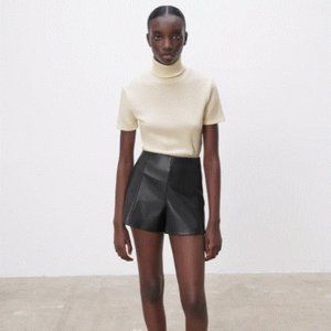 Zara High-waisted Leather Shorts